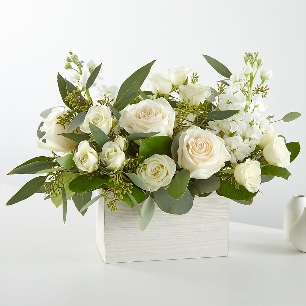 Fresh Linen Box Bouquet – Garlington Florist, New Bedford MA