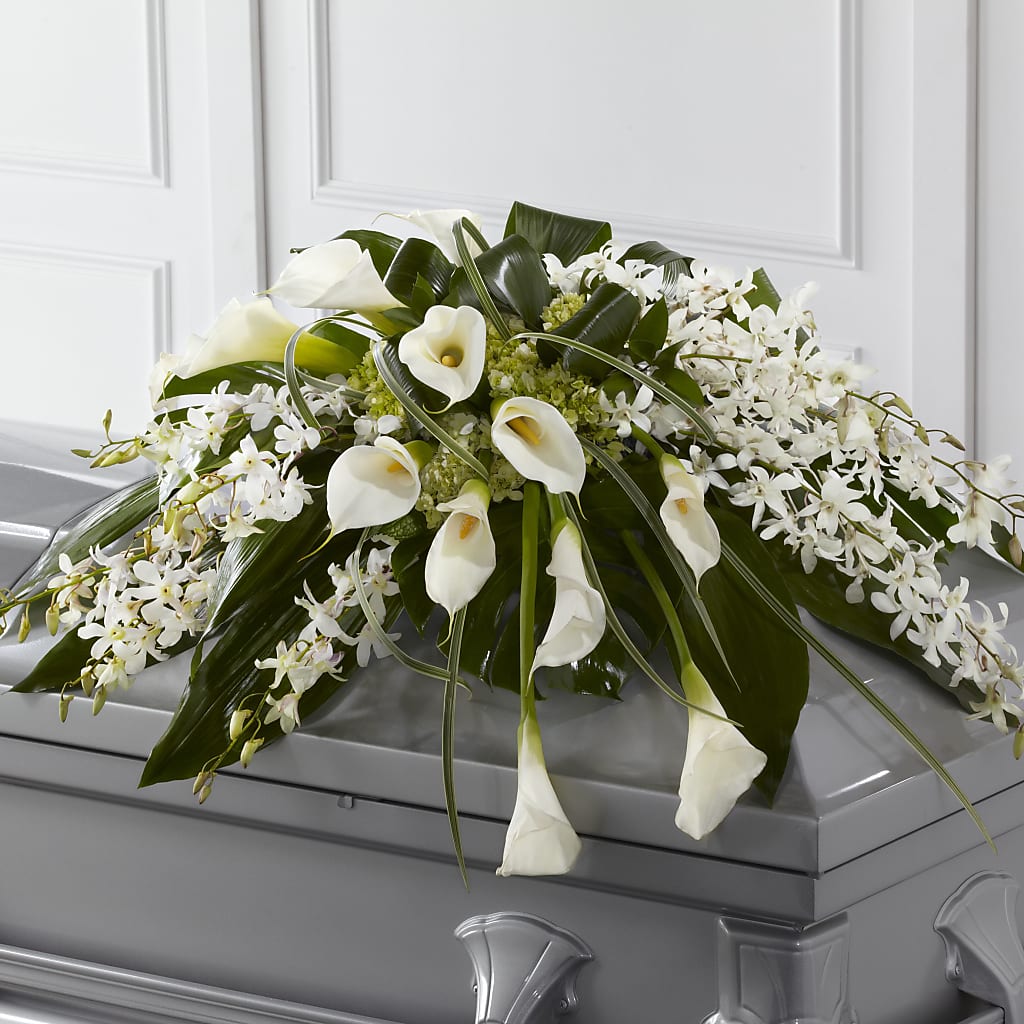 Angel Wings Casket Spray – Garlington Florist, New Bedford MA