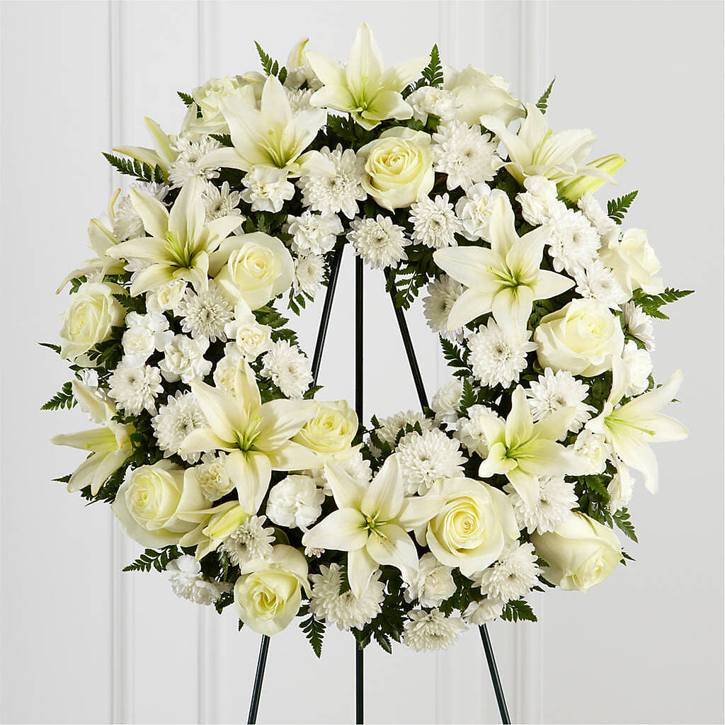 Treasured Tribute Wreath – Garlington Florist, New Bedford MA
