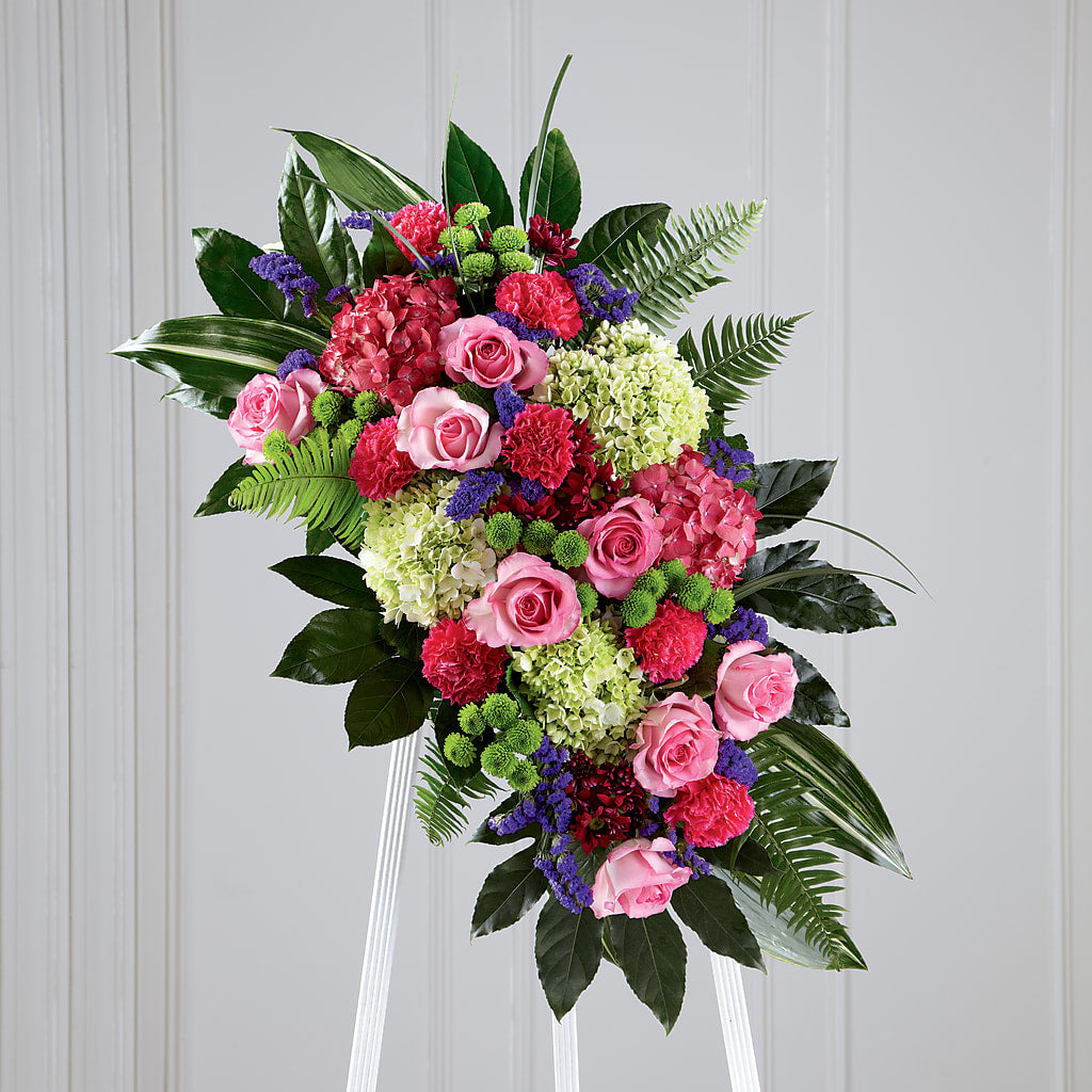 Refreshing Mix Standing Spray – Garlington Florist, New Bedford MA