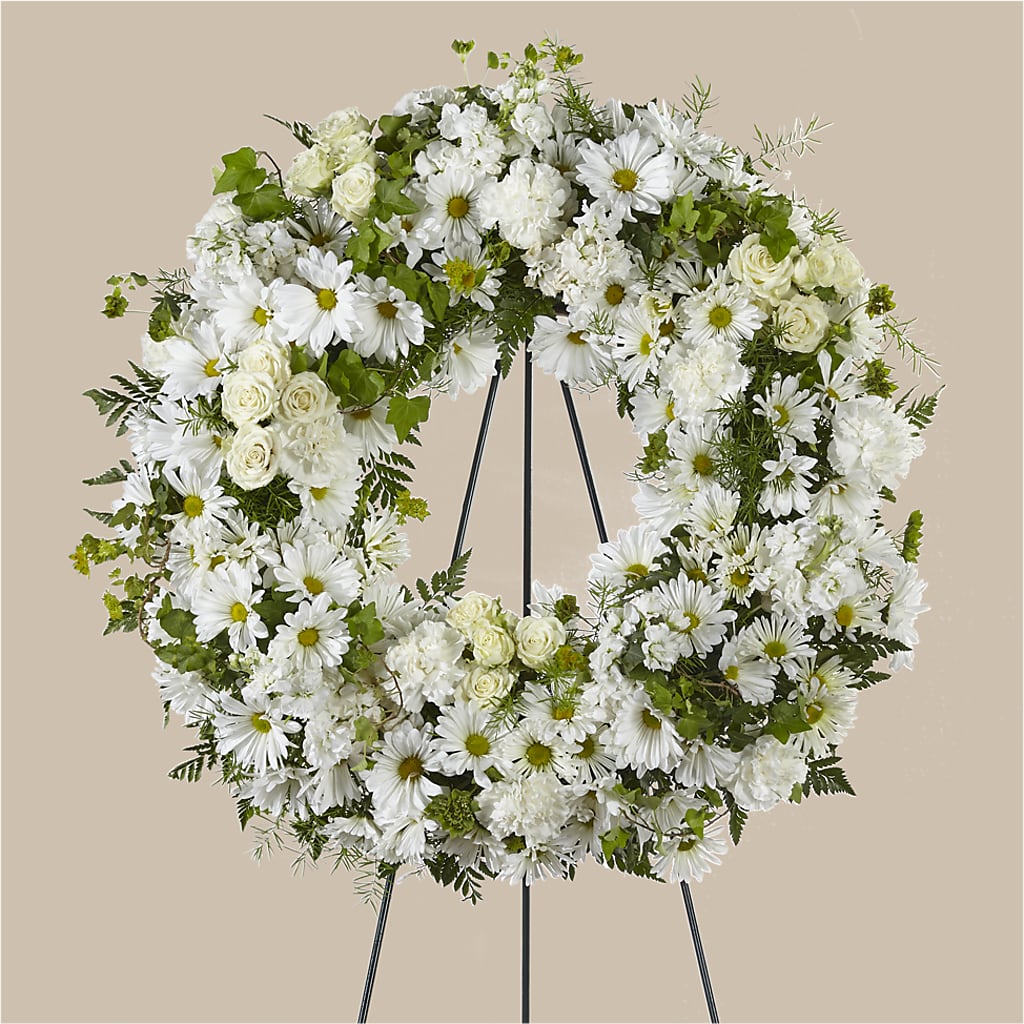 Faithful Wishes Wreath – Garlington Florist, New Bedford MA