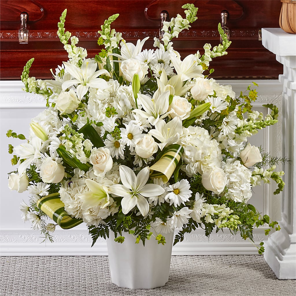 Thoughts of Tranquility Floor Basket – Garlington Florist, New Bedford MA
