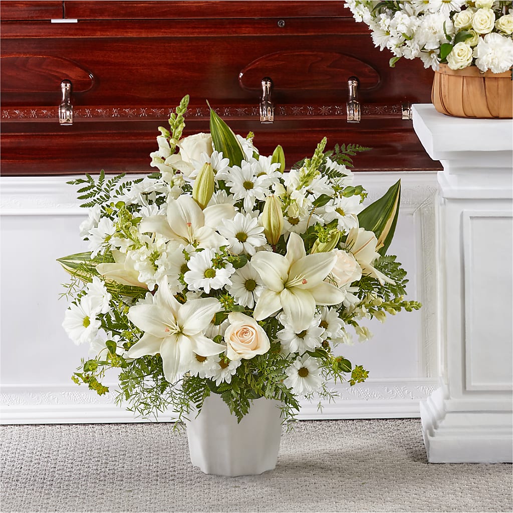 Thoughts of Tranquility Floor Basket – Garlington Florist, New Bedford MA