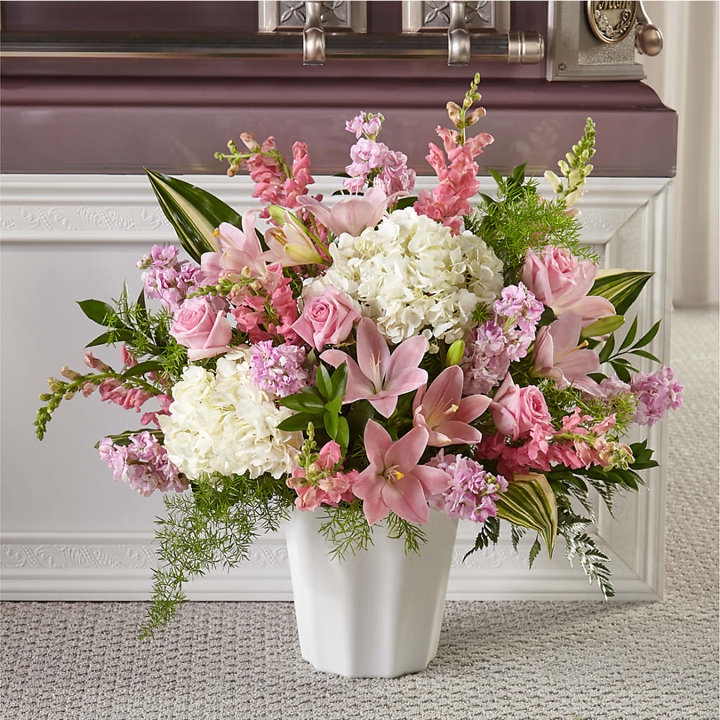 Simply Serene Floor Basket – Garlington Florist, New Bedford MA