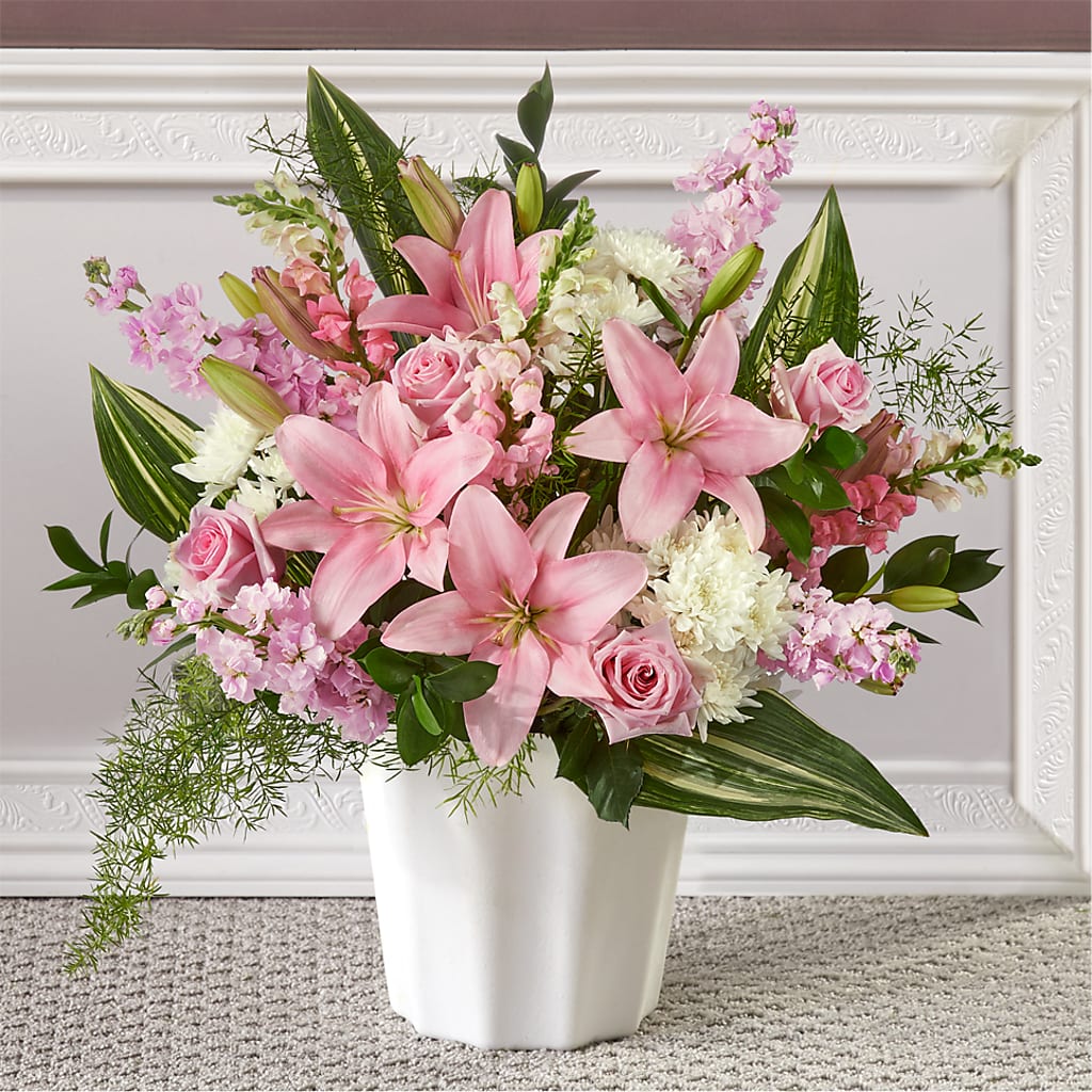 Simply Serene Floor Basket – Garlington Florist, New Bedford MA