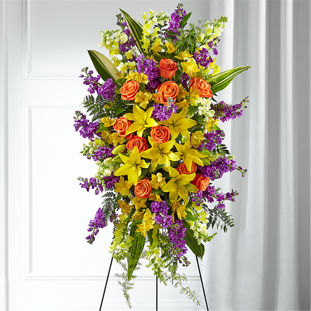 Thoughtful Prayers Standing Spray – Garlington Florist, New Bedford MA