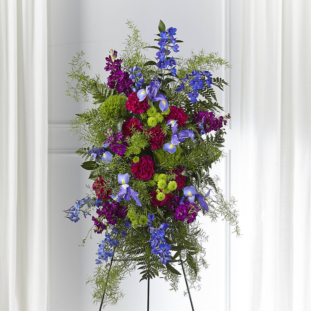 Heavenly Skies Standing Spray – Garlington Florist, New Bedford MA