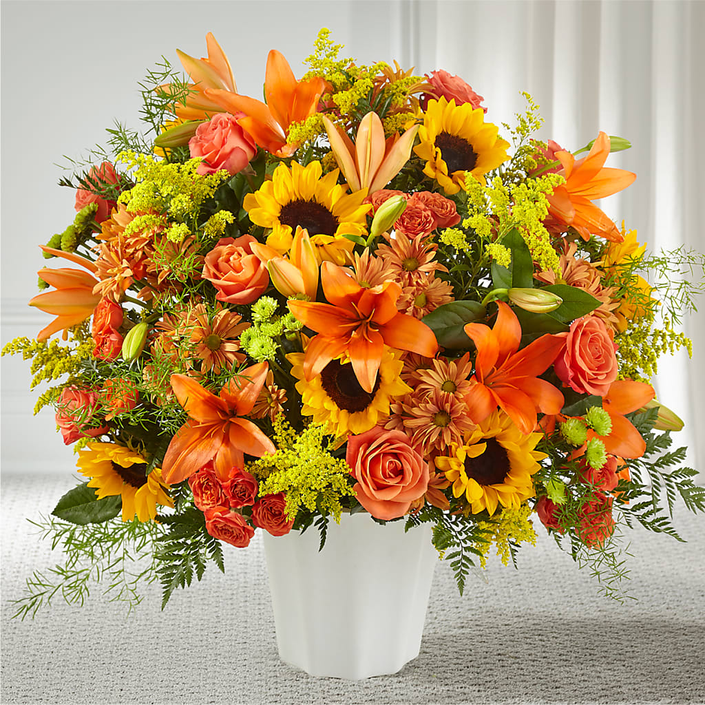 Harvest Thoughts Floor Basket – Garlington Florist, New Bedford MA