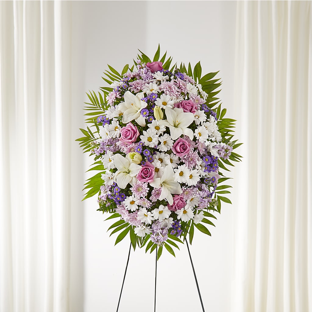 Surrounded by Love Standing Spray – Garlington Florist, New Bedford MA