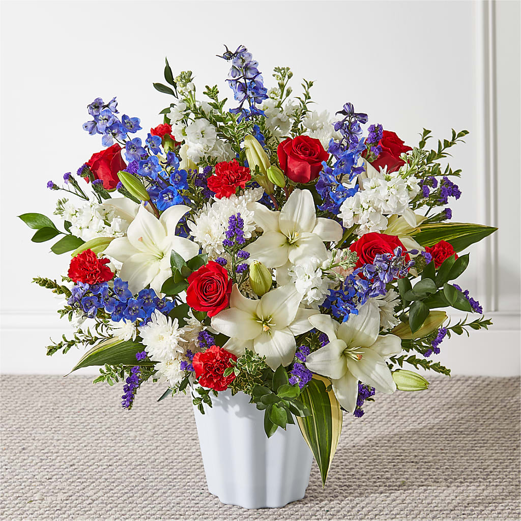 Consoled Floor Basket – Garlington Florist, New Bedford MA