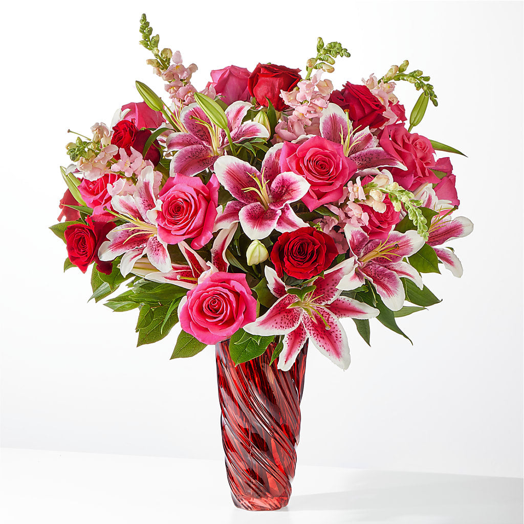 Always You Bouquet with Luxe Swirl Vase – Garlington Florist, New Bedford MA