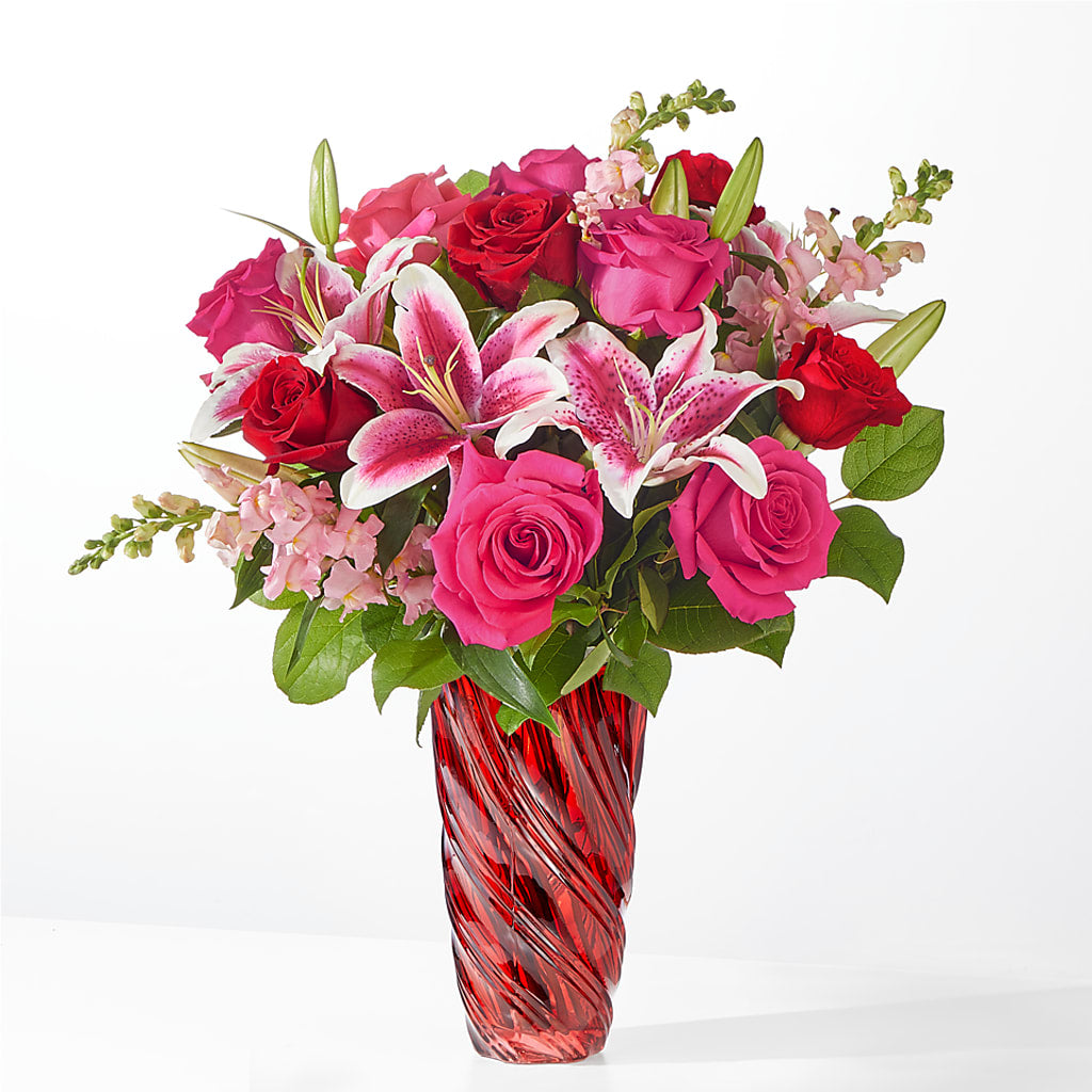 Always You Bouquet with Luxe Swirl Vase – Garlington Florist, New Bedford MA