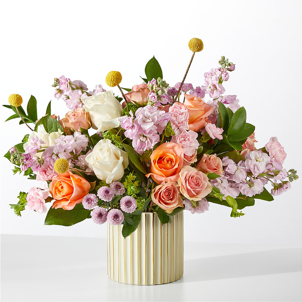French Market Bouquet with Ivory Vase – Garlington Florist, New Bedford MA