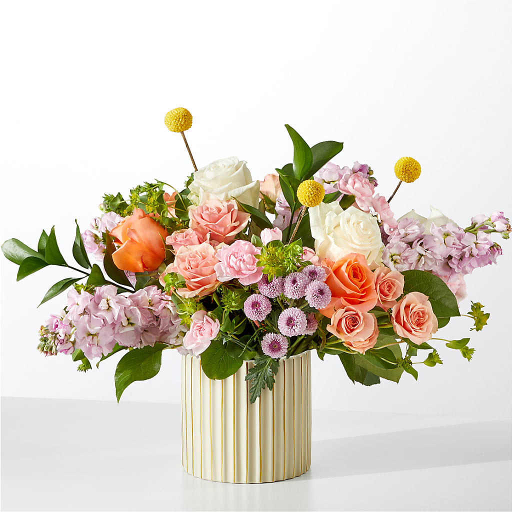 French Market Bouquet with Ivory Vase – Garlington Florist, New Bedford MA