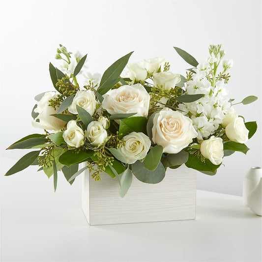 Fresh Linen Box Bouquet –  Garlington Florist, New Bedford MA