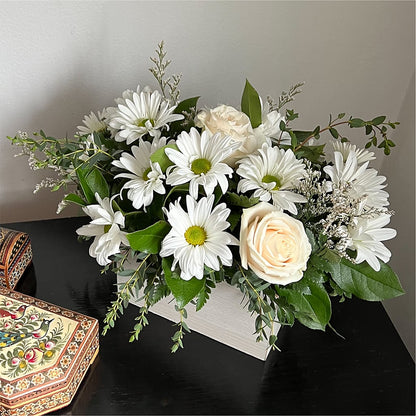 Fresh Linen Box Bouquet –  Garlington Florist, New Bedford MA