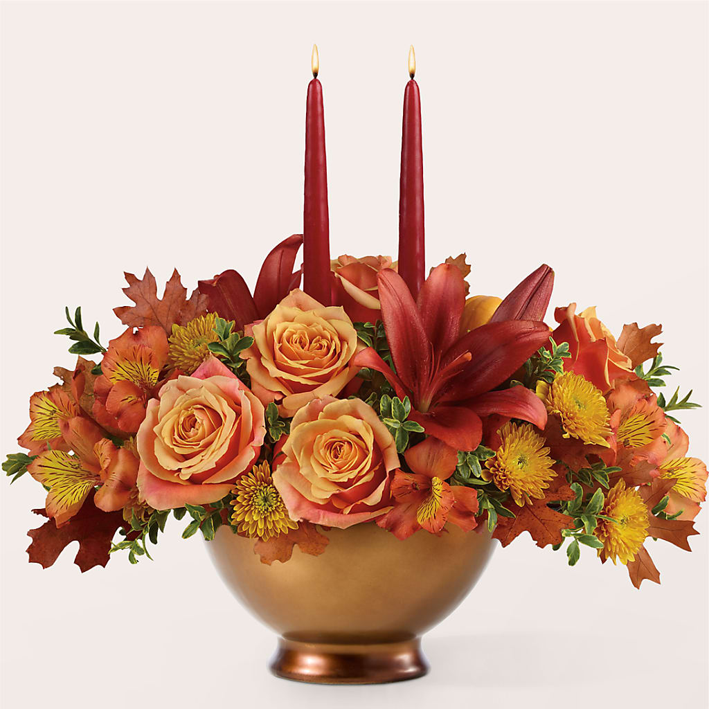 Harvest Table Centerpiece –  Garlington Florist, New Bedford MA