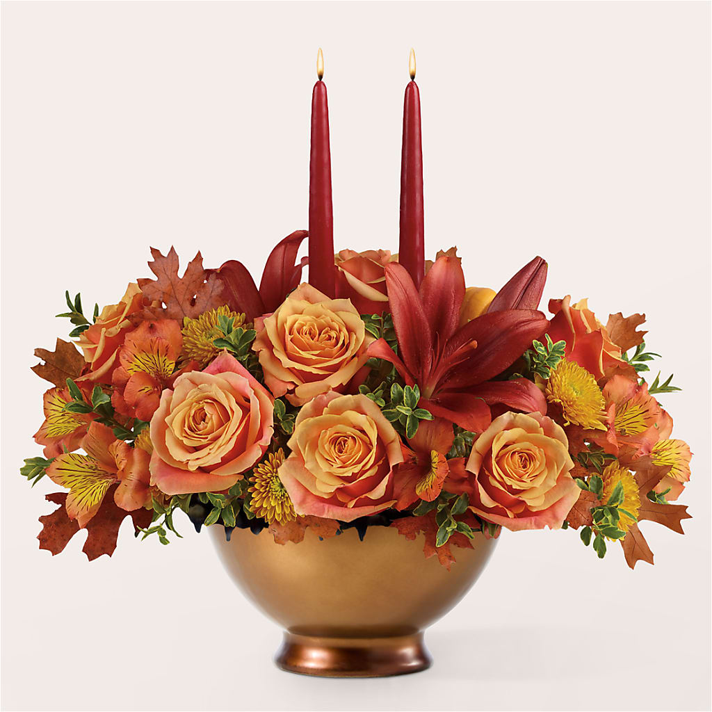 Harvest Table Centerpiece –  Garlington Florist, New Bedford MA