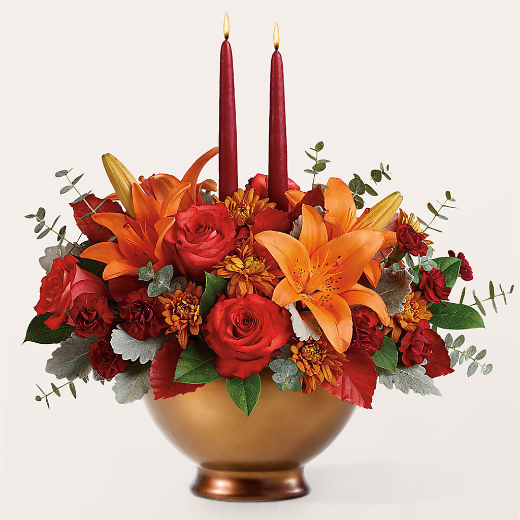 Fruits of Fall Centerpiece –  Garlington Florist, New Bedford MA