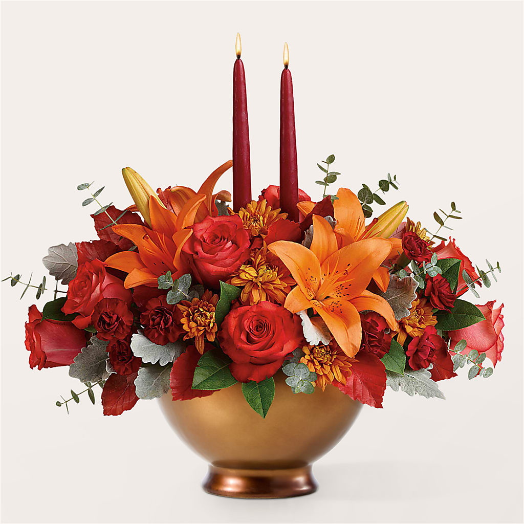 Fruits of Fall Centerpiece –  Garlington Florist, New Bedford MA