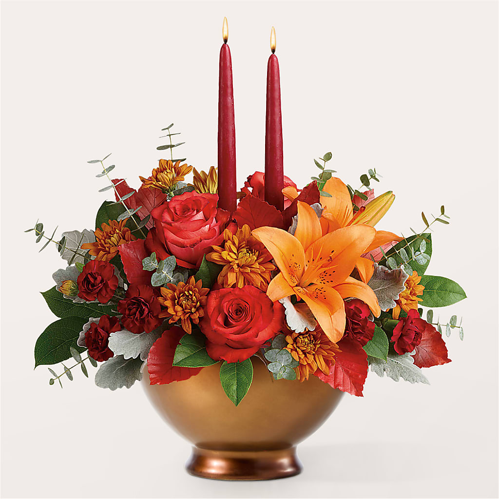 Fruits of Fall Centerpiece –  Garlington Florist, New Bedford MA