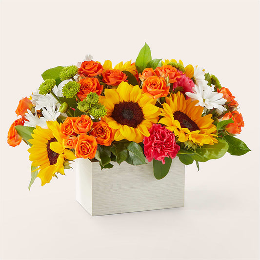 Sun-drenched Blooms Box Bouquet –  Garlington Florist, New Bedford MA