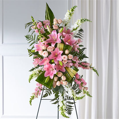 Elegant Embrace Standing Spray –  Garlington Florist, New Bedford MA