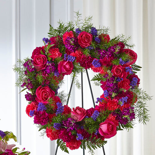 Calming Colors Wreath –  Garlington Florist, New Bedford MA