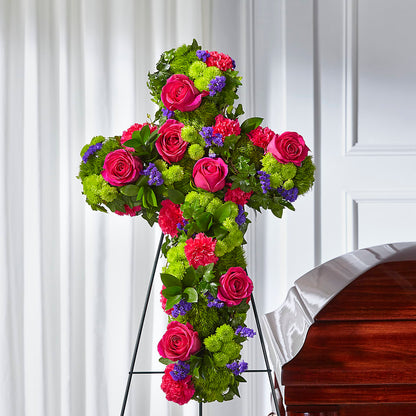Tribute Rose Floral Cross –  Garlington Florist, New Bedford MA