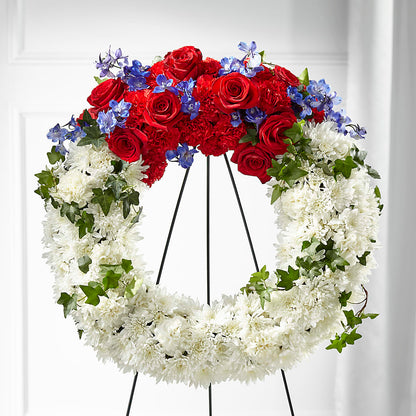 Patriotic Passion Wreath –  Garlington Florist, New Bedford MA