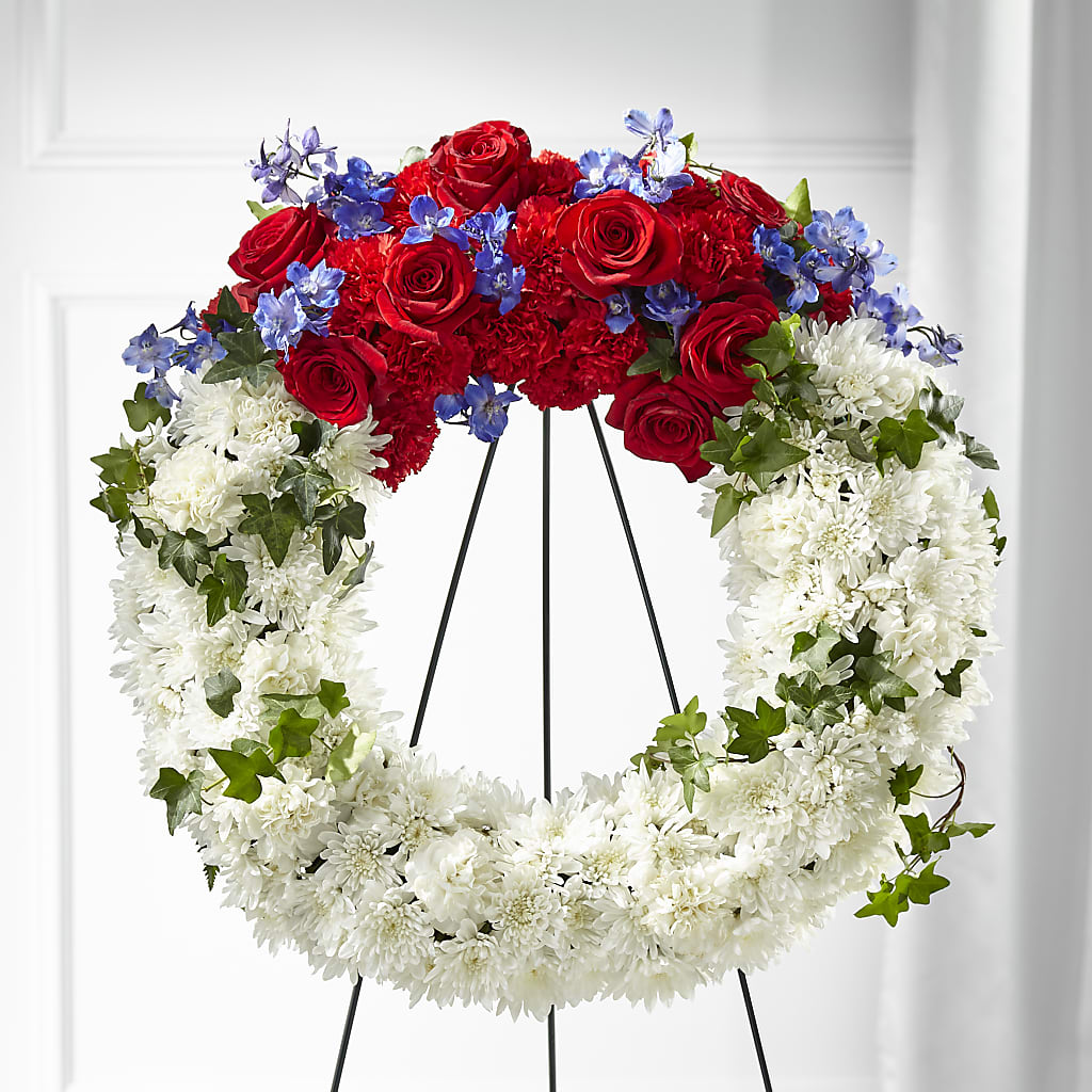 Patriotic Passion Wreath –  Garlington Florist, New Bedford MA