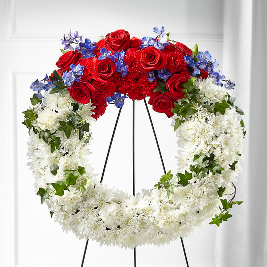 Patriotic Passion Wreath –  Garlington Florist, New Bedford MA