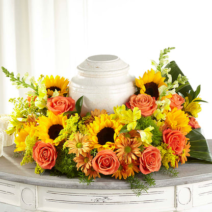 Faithful Sunflower Cremation Adornment –  Garlington Florist, New Bedford MA