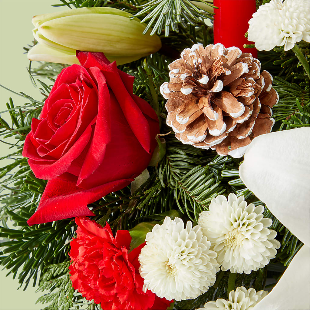 Seasonal Festivities Centerpiece –  Garlington Florist, New Bedford MA