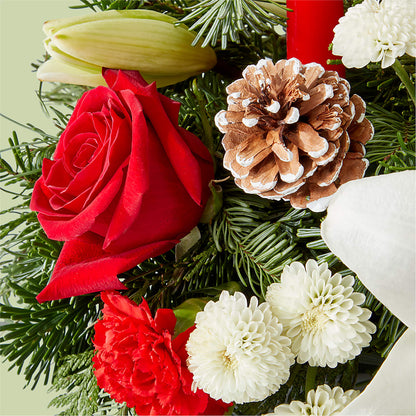 Seasonal Festivities Centerpiece –  Garlington Florist, New Bedford MA