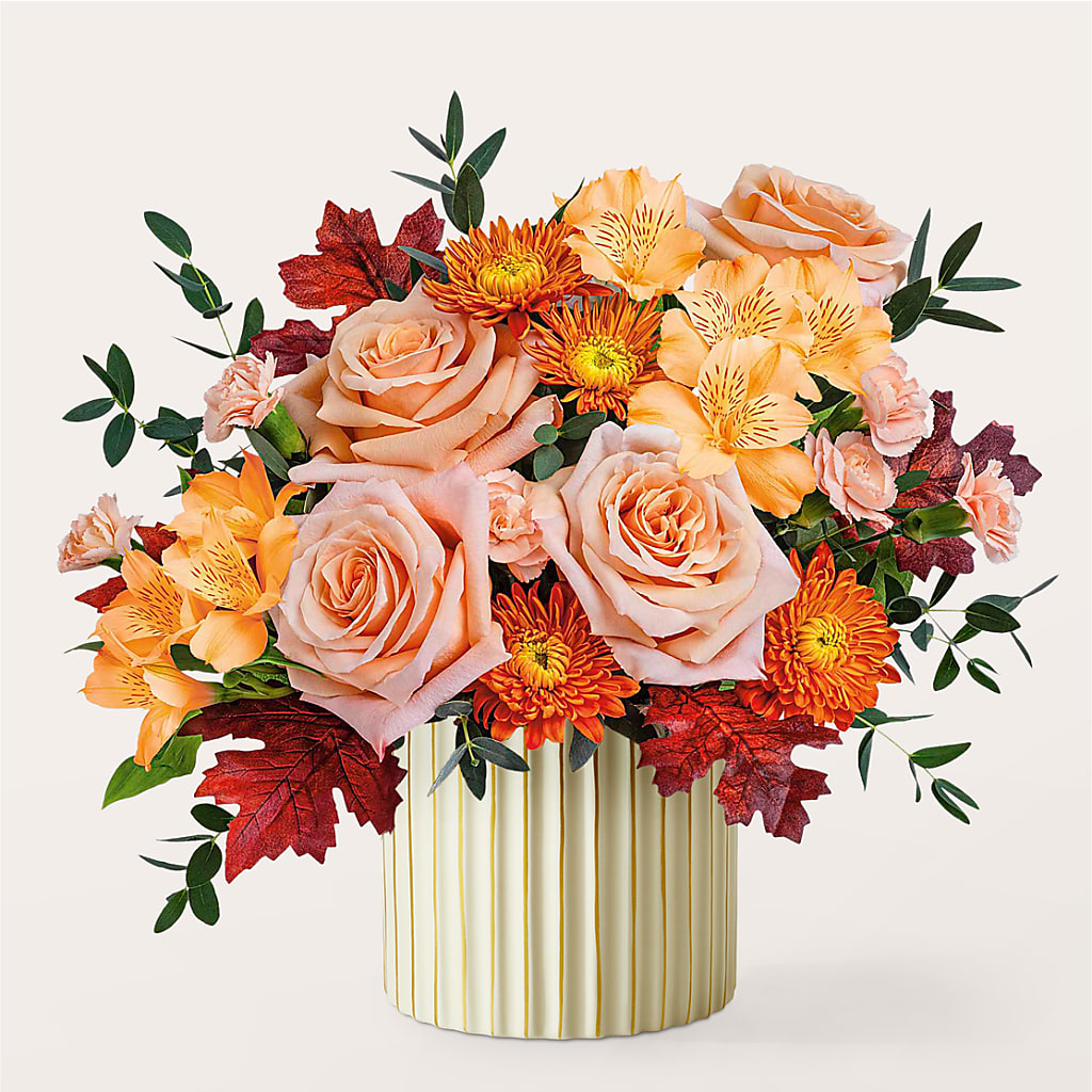 Spiced Latte Bouquet with Ivory Vase –  Garlington Florist, New Bedford MA