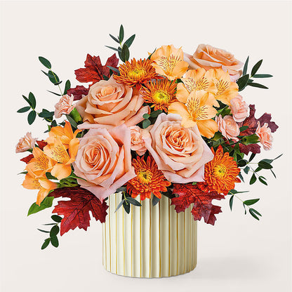 Spiced Latte Bouquet with Ivory Vase –  Garlington Florist, New Bedford MA