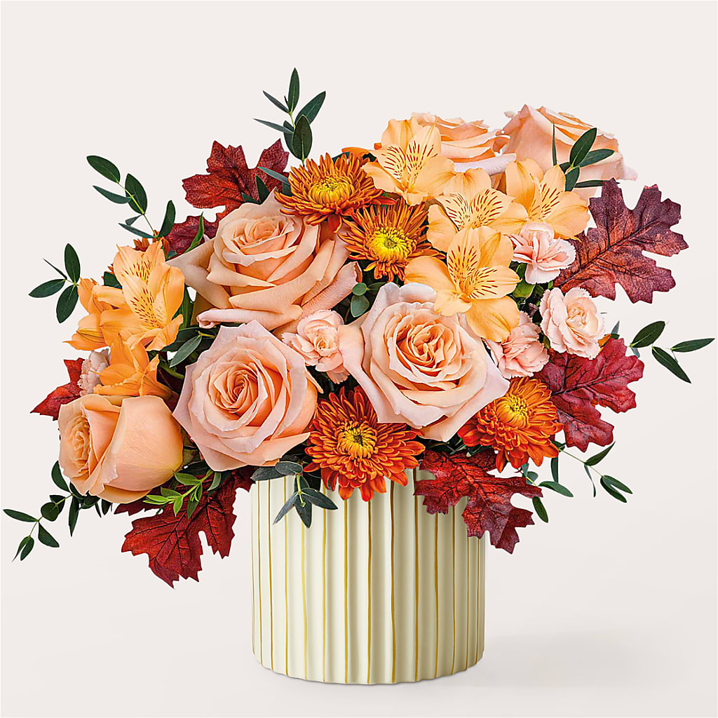Spiced Latte Bouquet with Ivory Vase –  Garlington Florist, New Bedford MA