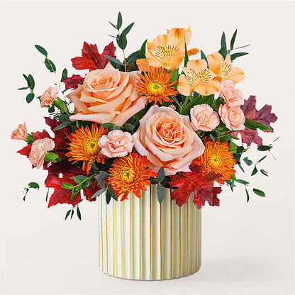Spiced Latte Bouquet with Ivory Vase –  Garlington Florist, New Bedford MA