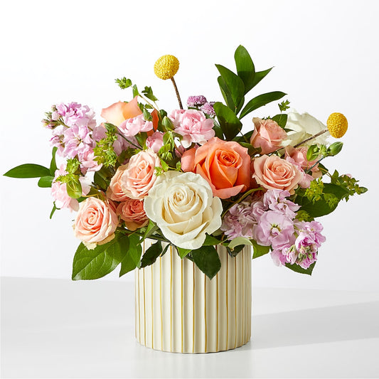 French Market Bouquet with Ivory Vase –  Garlington Florist, New Bedford MA