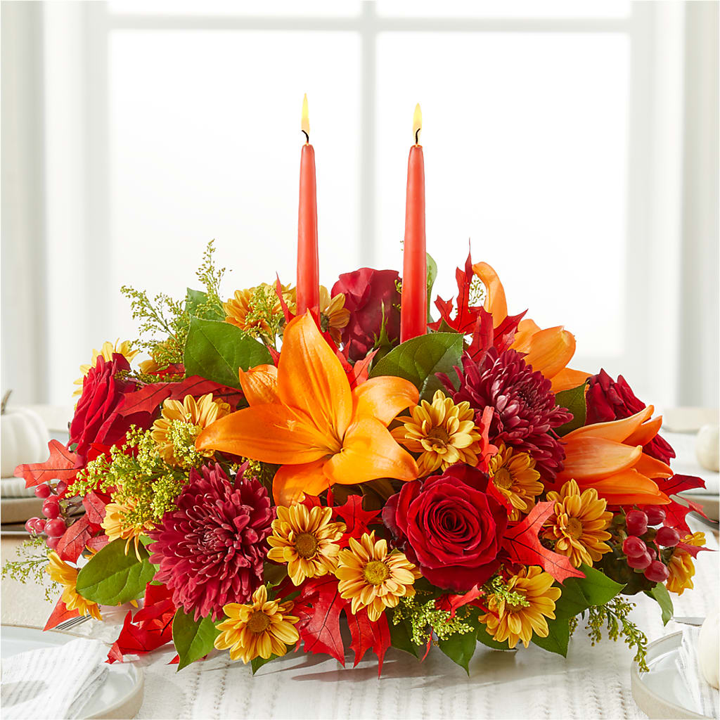 Autumn's Embrace Centerpiece –  Garlington Florist, New Bedford MA