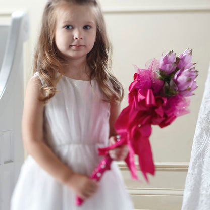 Sparkle Pink Flower Girl Bouquet –  Garlington Florist, New Bedford MA